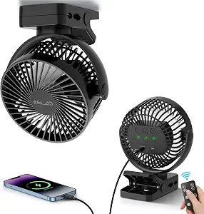 ELZO 12000mAh Clip on Fan, USB Desk Fan Rechargeable