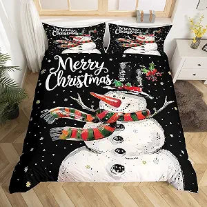 jejeloiu Merry Christmas Duvet Cover King Size for Boys Girls