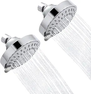 AISOSO High Pressure Rain Shower Head 2PCS 5 Modes 4.1 Inch Chrome Silver