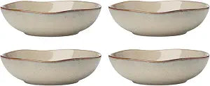 Oneida Organic Shades Oatmeal Stoneware Pasta Bowl Set for 4, 34.5oz