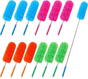 Tanlade 12 Pcs Microfiber Feather Dusters for Cleaning, Stylish Color