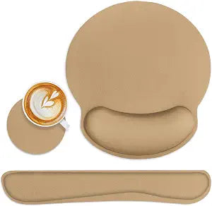 Britimes Ergonomic Mouse Pad Set with Wrist Rest, Brown