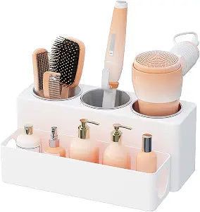 Lifewit Hair Tool Organizer Dryer Holder Countertop with 3 Cups, White