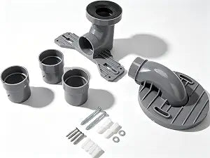 Offset Toilet Flange Extender, Thickened PP Toilet Shifter & Rubber Sealing Siphon Connector, Pipe Flange Adapter, for Toilet Sewage Pipe Installation