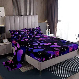 jejeloiu Cat Sheet Set Cats Bedding Set Full Size for Boys Girls Teens