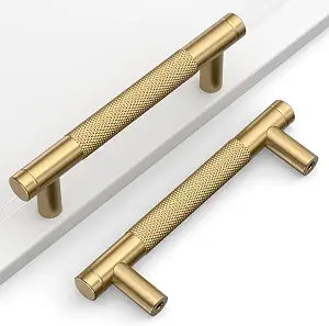 Champagne Bronze Knurled Cabinet Handles Kitchen Pulls 3.75 Inch 10 Pack