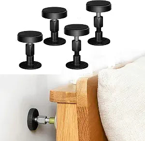 Krisler Adjustalbe Headboard Stoppers for Wall, 4PC, 30-68mm, Black