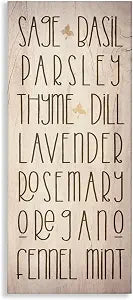 Kitchen Herbs Rustic Garden Sign, 13 x 30 Inch Canvas Wall Art