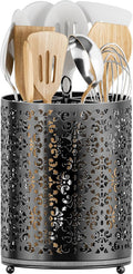 360 Rotating Utensil Holder: Extra Large Cooking Silverware Caddy QuickDry