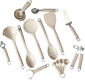 Gibson Home 20-Piece Kitchen Gadget & Tool Set  Nylon Cooking Utensils Spatulas, Ladle, Skimmer, Serving Spoons, Measuring Cups & Spoons, Can Opener, Peeler, Ice Cream Scoop & More
