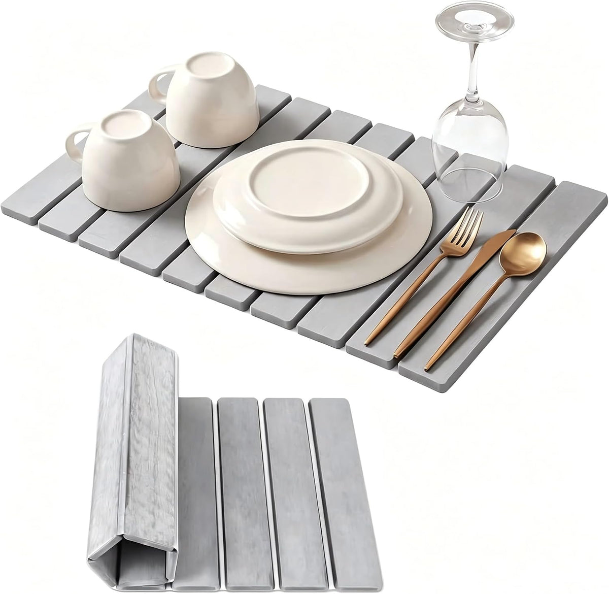 Large Stone Dish Drying Mat for Kitchen Counter, 24"x16"