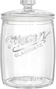Folinstall 1 Gallon Glass Cookie Jar with Airtight Lid, Wide Mouth Canister