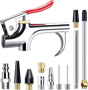 13 Pcs 2-Way Connection Air Nozzle Blow Gun Set, 1/4-Inch NPT Quick Fitting