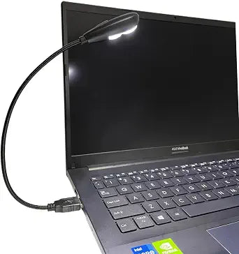 LED USB Reading Lamp Light with 2-Brightness Dimmable Setting, Flexible Gooseneck USB Light for Notebook Laptop Keyboard, Powerbank(On/Off Switch, 1 Black+1 Mini USB Light)