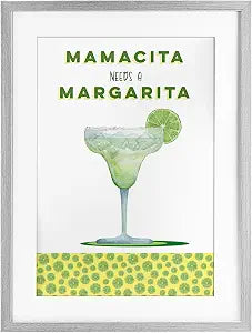 Mamacita Margarita Humor Kitchen, 14 x 20 Inch Framed Print Under Glass