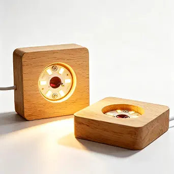 2Pcs 2.3in LED Lighted Base for Crystal Glass Art (Square)