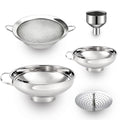 Canning Funnel for Filling Mason Jar, 5 in 1 Funnels Set with Mesh Strainer