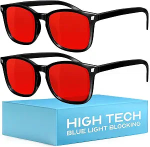 livho High Tech Blue Light Blocking Gaming Glasses - Red Lenses