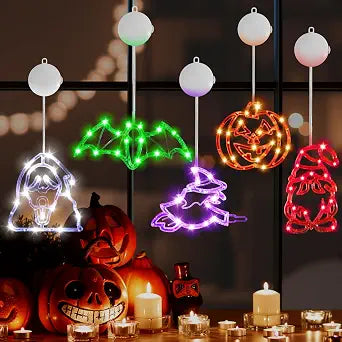 Lewondr 5PCS Halloween Decorations Lights 2 Lighting Modes