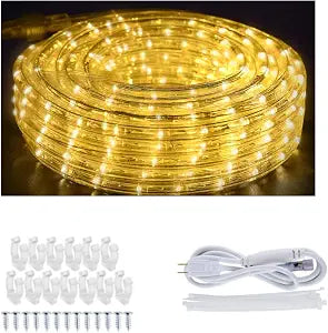 40ft LED Rope Lights Outdoor Warm White, Connectable, Waterproof 110V 432LED Flexible LED Rope Lighting for Walkways, Patios, Gardens, Fences, Porches,Indoor Outdoor Decoration