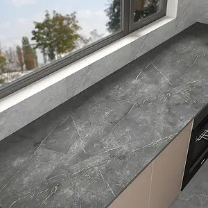 JSEVEM 31"157" Marble Contact Paper Dark Gray Granite Peel and Stick Wallpaper Waterproof Removable Vinyl Warp Self-Adhesive Wall Paper for Kitchen Bathroom Walls Cabinets Countertops