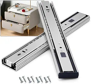 Soft Close Drawer Slides Ball Bearing 3 Folds Full Extension Side Mount Cabinet Runners Glides Rails Track 100 Lbs Load 10 12 14 16 18 20 22 24 Inch Silver(Silver-Soft Close- 1 Pr, 12inch)