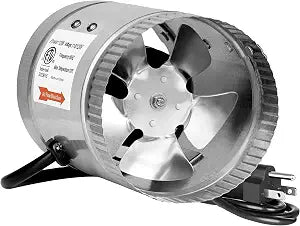 Simple Deluxe 4 Inch Inline Fan 100 CFM, Booster Exhaust Fan with Low Noise for HVAC Ventilation in Basements, Bathrooms, Attics, Kitchens and Grow Tents, Silver