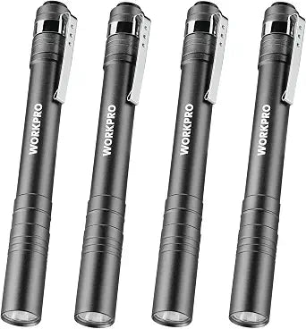 WORKPRO LED Pen Light, Aluminum Pen Flashlight, Pocket Flashlight with Clip