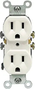 Leviton 15 Amp, 125 Volt, Duplex Receptacle, Residential Grade, Grounding, 10-Pack, 5320-WMP, White