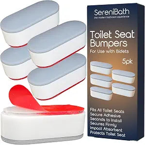 Toilet Seat Bumpers for Use with Bidet with Extra Strong Adhesive, 5pk