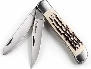 Mossy Oak Folding Pocket Knife with 4" Dual Blade, Compact EDC Knife