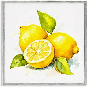 Lemon Harvest Fruit Still Life, 12 x 12 Inch Framed Gicle Print