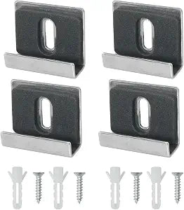 4PCS Stainless Steel Large Heavy Duty Fixing Clip Kit - Wide Channel Mirror Hanger Kit for Wall Mount Frameless Mirror, Billboard Display, Tile Display