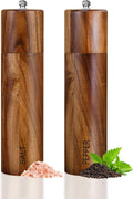 XWXO 2 Pack Acacia Wooden Salt and Pepper Grinder Set 8 Inches Refillable