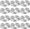 Stainless Steel Mason Jar Lids,12 Pack Polished Surface,Reusable and Leak Proof,Storage Caps with Silicone Seals for Regular Mouth Size Jars (12-Pack Stainless Steel Lids(Regular Mouth))