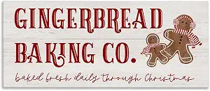 Gingerbread Baking Co Holiday, 13 x 30 Inch Canvas Wall Art