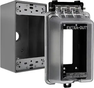 ENERLITES Extra-Duty In-Use Weatherproof Outlet Cover Kit, 1-Gang Box