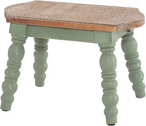 dwellington Wooden Bathroom Stool Wood Foot Stool for Adults, Kids (Green)