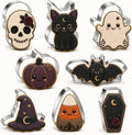 LUBTOSMN 8 Pcs Mini Halloween Cookie Cutters Set, 2.0 Inch, Dishwasher-safe