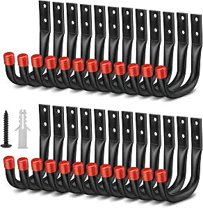 Nacial 24 Pack Heavy Duty Garage Hooks, 3.5" Wall Hooks with EVA Pads