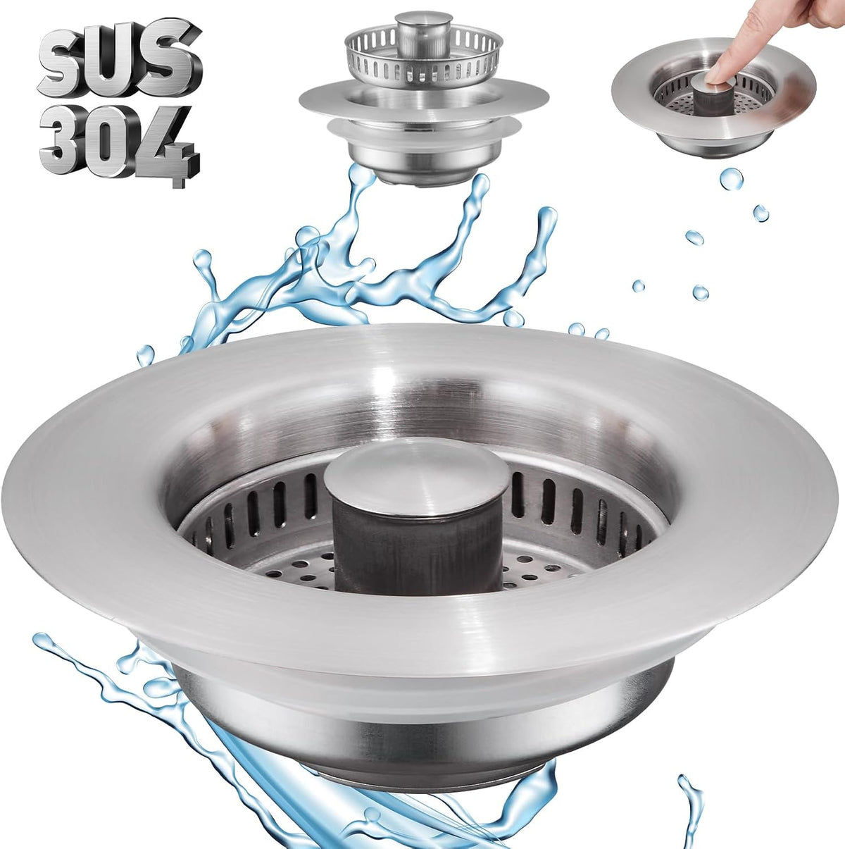 Pollock 4 in 1 Kitchen Sink Drain Strainer Stopper