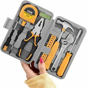 20 Pcs Basic Tool Kit, Compact Home Tool Set with Mini Tool Box