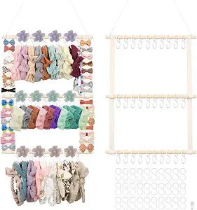 Munzong Headband Holder, Beige Bow Organizer for Baby Girls Bows Holders
