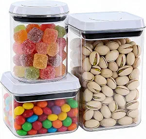 Pop Push Button Airtight Food Storage Containers with Lids