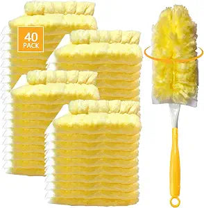 40 Pack Duster Refills Kit Disposable for Swiffer Duster Handle