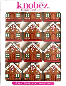 Knobz 12pk Gingerbread House Decorative Knob Covers - Christmas Ornaments