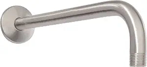 LDR Industries L-Shaped Shower Arm Extension, 12-Inch Length, Great for Rainfall and Adjustable Showerheads, Brushed Nickel Finish