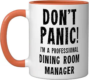 Dining Room Manager Ceramic Mug, Orange/White