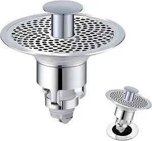 Pop Up Sink Drain Strainer, Bathroom Sink Stopper Drain Hair Catcher Tub Stopper Sink Strainer Stainless Steel,1 pcs (ABS Bouncing Core)