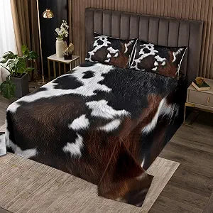 Feelyou Cowhide Print Bedspread King Size